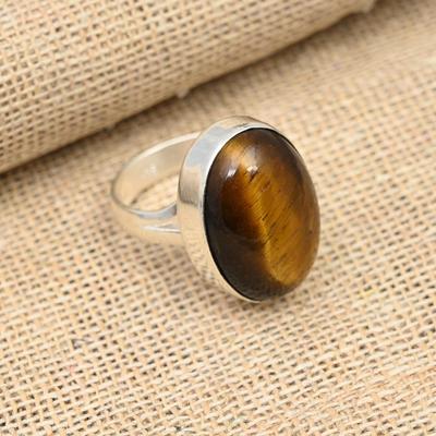 Amazing Tiger Eye Gemstone Handmade 925 Sterling Silver Ring  Jewelry