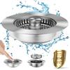 3 In 1 Kitchen Sink Filter Mesh Sewer Strainers Stainless Steel Bathroom Floor Drains Catcher Waste Drain Hole Filter Screen