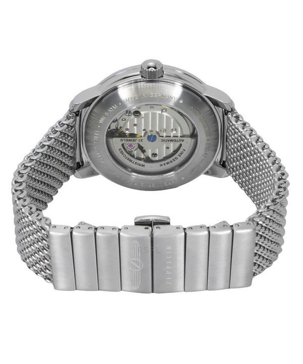 ZEPPELIN Montre automatique pour homme LZ120 Bodensee en acier inoxydable avec cadran vert Z8160M4