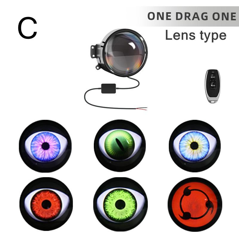 

Car Devil Eye Led Headlight 6 Low Light Modes Control The Atmosphere In The Car Universal Motorcycle Lens Headlight as the picture