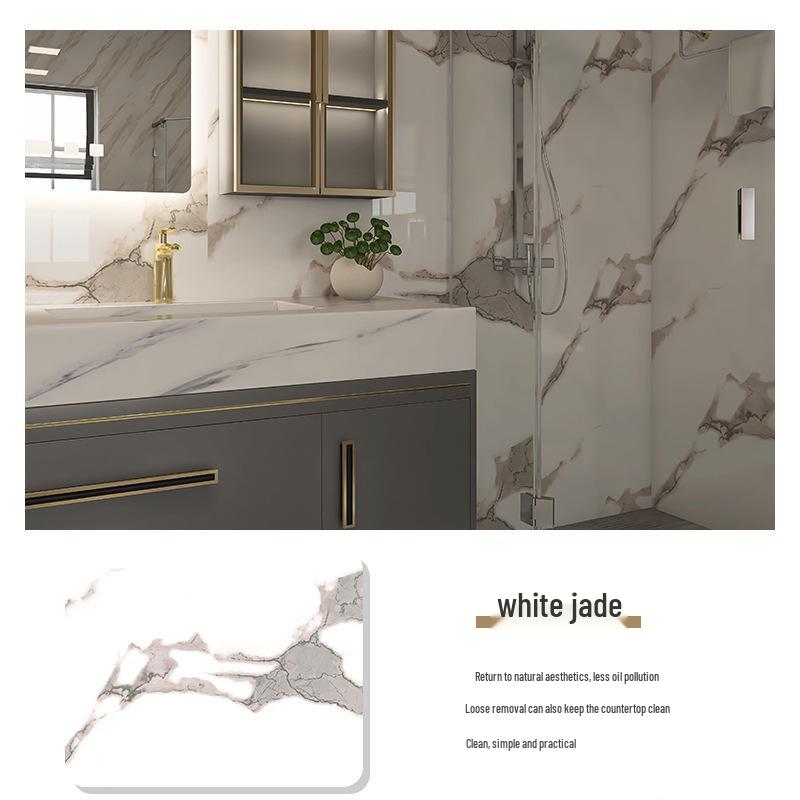 Waterproof Self-Adhesive Tile Stickers: Oil-Proof Kitchen & Cupboard Renovation Wallpaper.