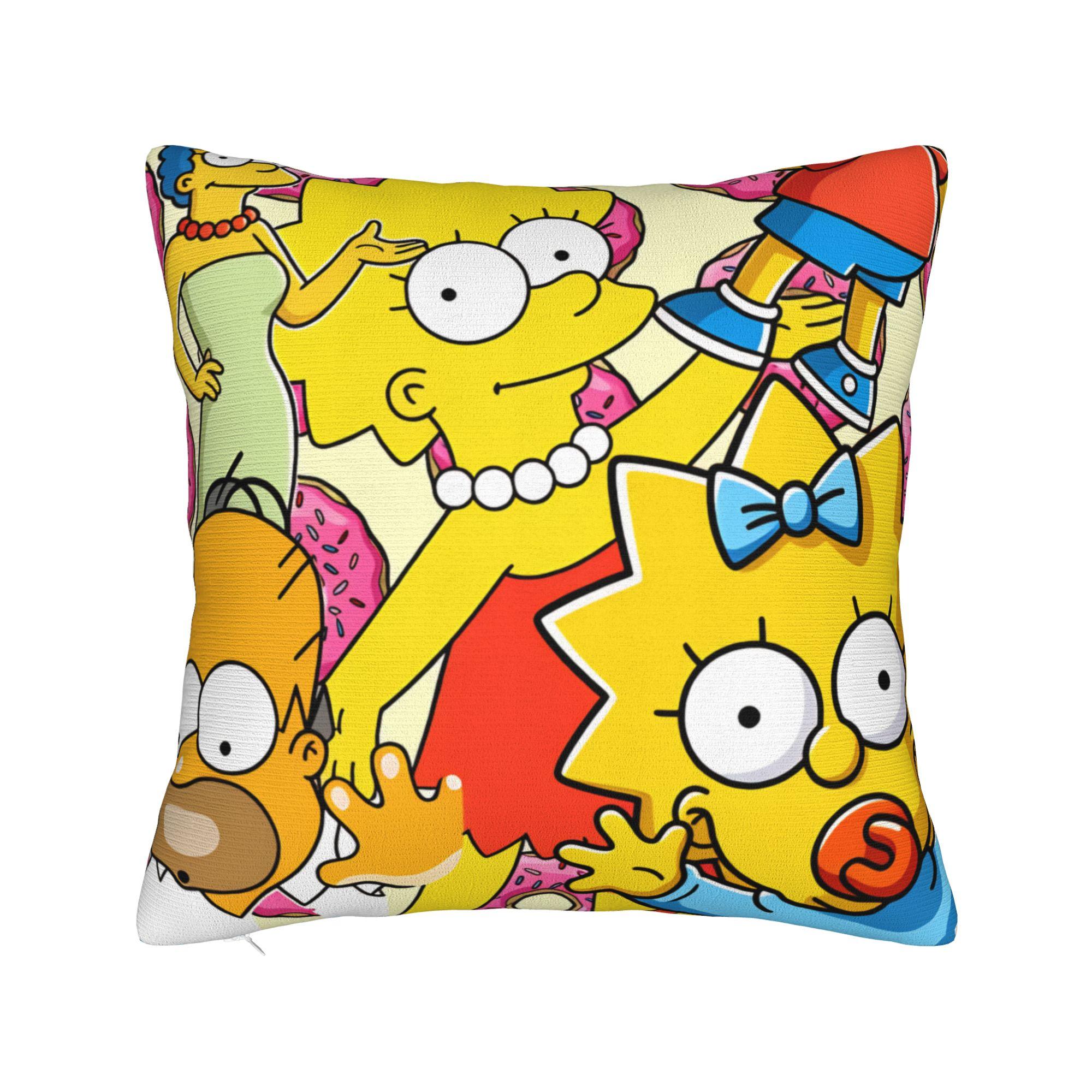 Pillow Case SSimpsons The Halloween Couple Pumpkin Custom  Pillow Cover For Living Room Bed Chair Cute Funny Pillowcases 30x30cm 12x12in