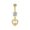 Fashion Simple Zircon Heart Belly Button Rings Stainless Steel Navel Piercing Barbell For Women Sexy Body Jewelry Beach Jewelry