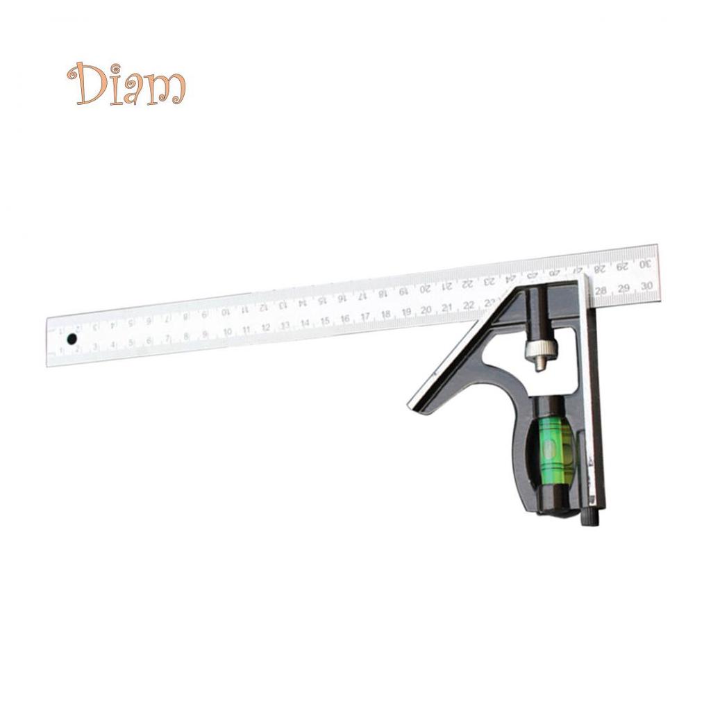 300mm Combination Square Multi-Functional 45//90 Degree Angle Combination Square Ruler Stainless Steel Forging Ruler Measuring Tools Marking Out Laying Out Not Rust//Deform