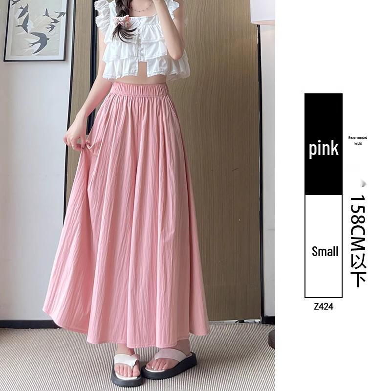 Yamamoto Women's High Waist A-Line Midi Culottes - Summer 2025 Ice Silk Casual Wide Leg Pants