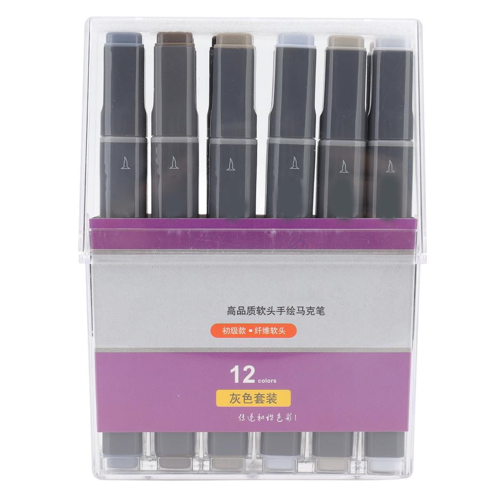 12 Pcs Acrylic Paint Markers Environmentally Friendly Safe Wide Applications Double Ended Markers Set