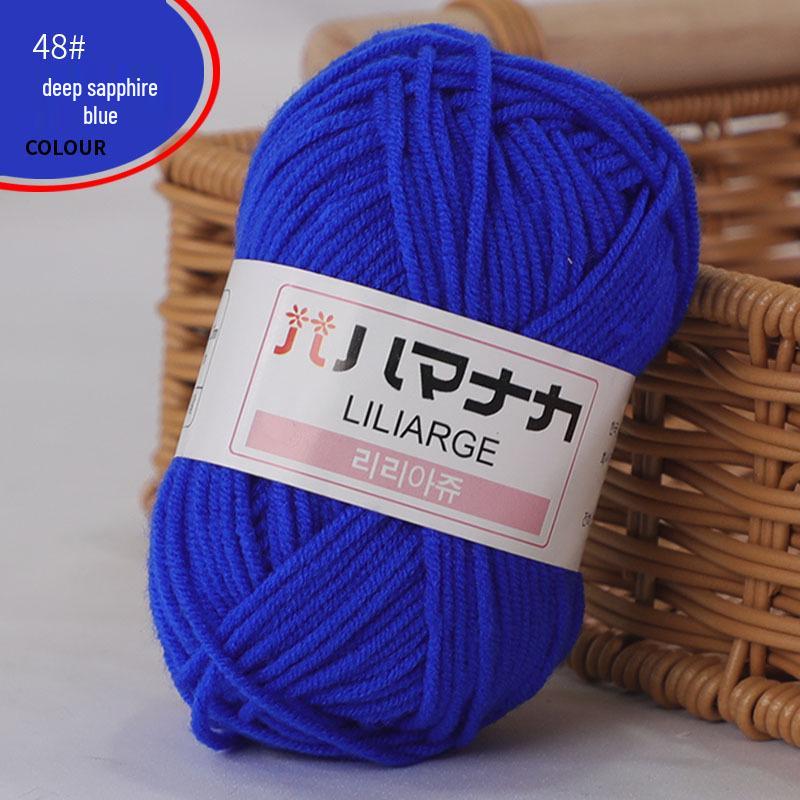 Korean Baby Milk Cotton Yarn: 4-Strand Crochet & Hand Knitting Yarn for Dolls, Infants, and Children.