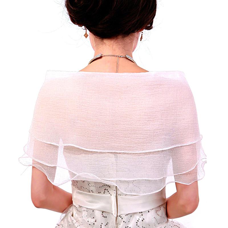 1Pc Solid Color Forest System Shawl Fashion Wedding Gown Versatile Bow Button Thin Style One Shoulder
