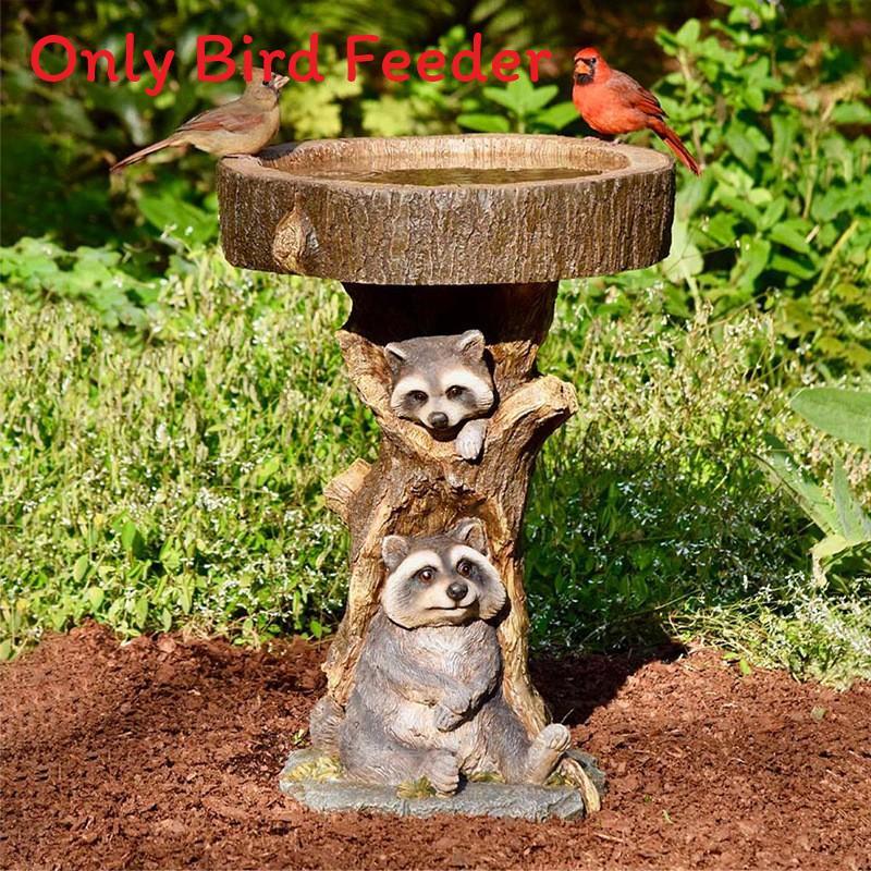 Garden Animal Resin Bird Feeder With Decorative Sculpture For Outdoor Water Features