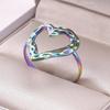 Adjustable Heart Shaped Rings Jewelry Stainless Steel Sweetheart Rings Open Adjustable Rings Jewelry for Fashionistas