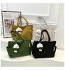 Large Capacity Women's Casual Tote Bag Vintage Corduroy Ladies Shoulder Bags Solid Color Female Portable Shopping Handbags