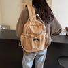 Nylon Backpack Lightweight Commuter Backpack Solid Color Tote