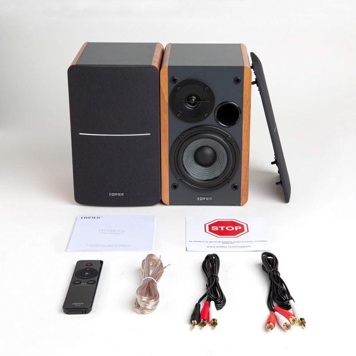 Edifier R1280Ts Active Bookshelf Speakers, 42W RMS, RCAx2 Input, Subwoofer Output, Built-in Amplifier, 4 Inch Woofer/5 Inch Tweeter, Pair,