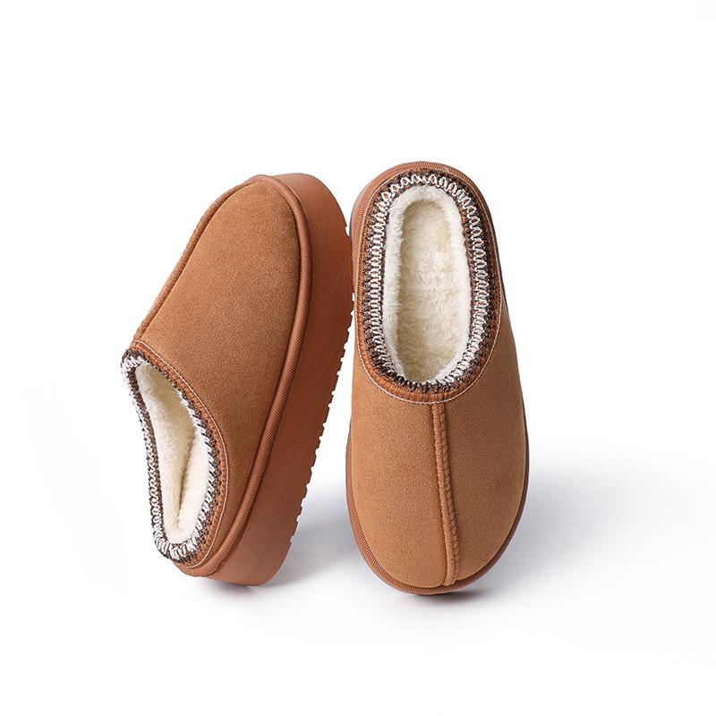 New suede cotton slippers women's autumn and winter indoor home thick-bottomed Mori women's fluffy cotton slippers