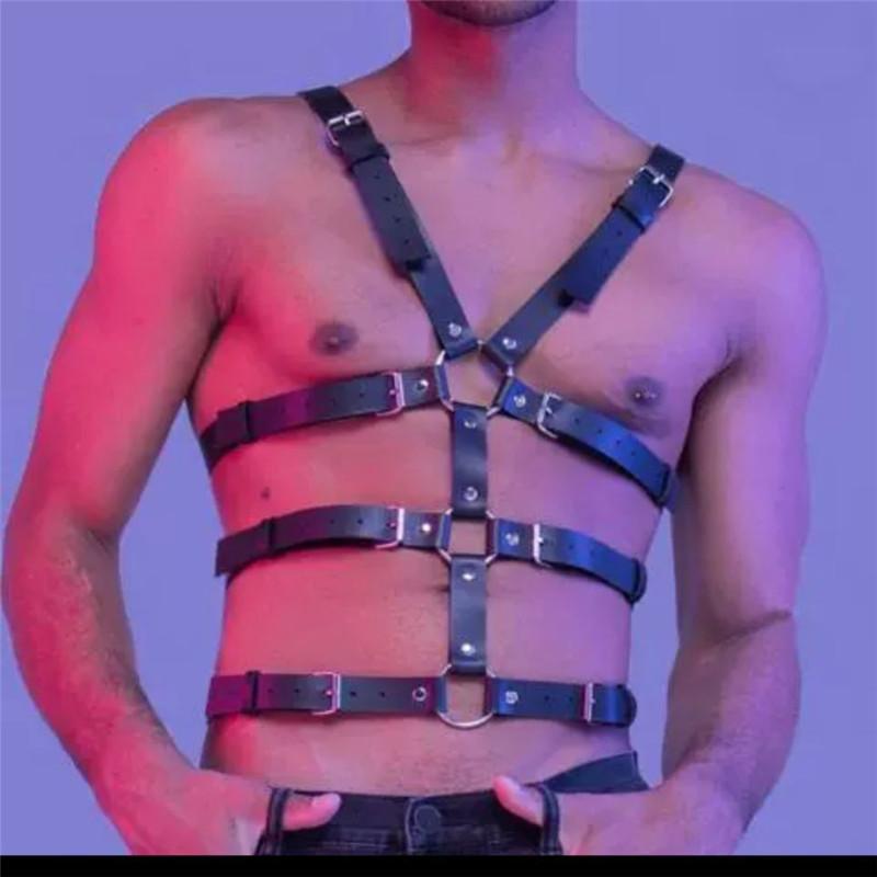 Sexy Adjustable Men Sexy Lingerie Leather Sexual Harness Men Rave Gay Clothing Fetish Full Body Harness Belt Strap For Sex