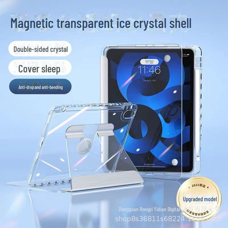 Transparent Smart Wake-Up Acrylic Case for iPad Air 5/10.9 & 10.2-Inch Tablets