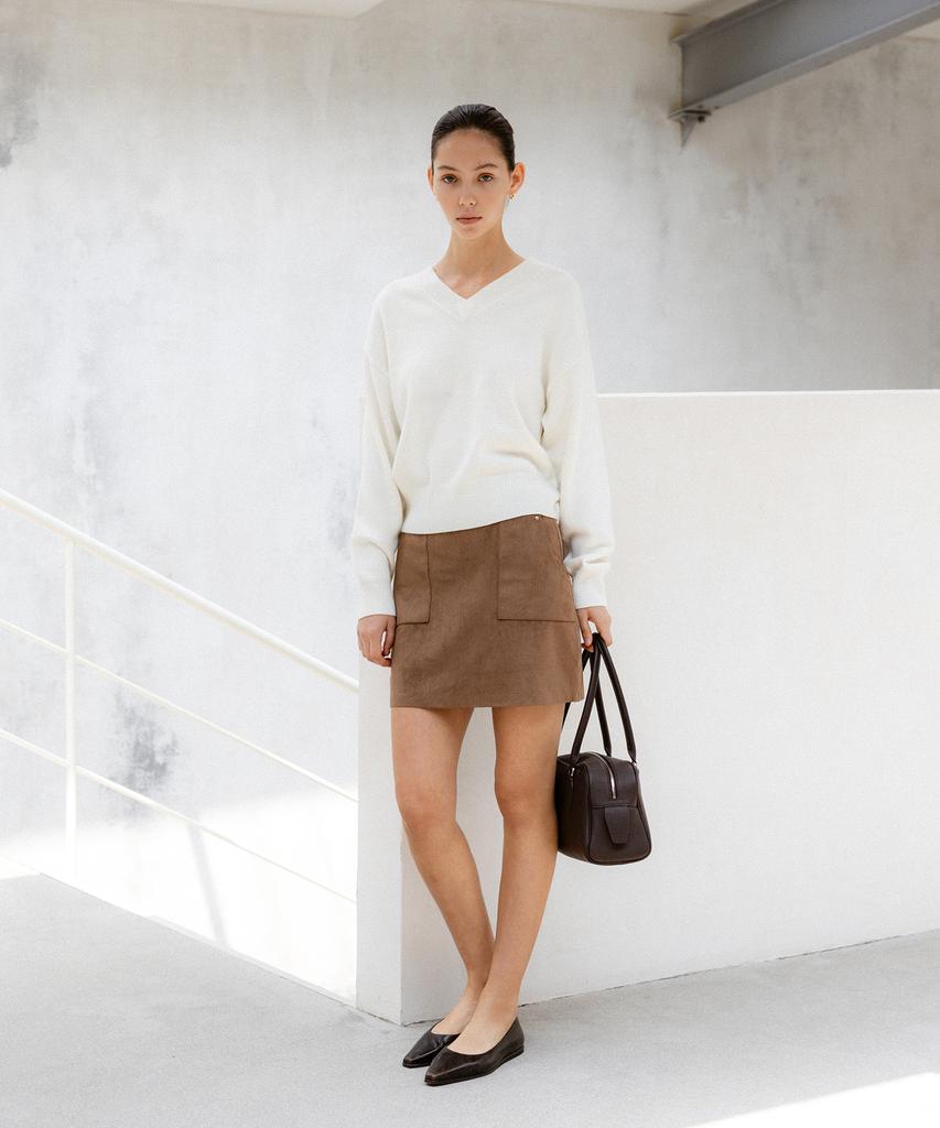 ANTOME Ciel V-Neck Knit (Ivory)
