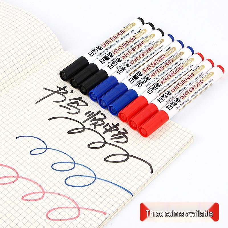Erasable Whiteboard Marker Set: Large Capacity, Broad Tip, Easy Erase, Colors Included: Red, Blue, Black, Ideal for Teachers & Kids Drawing Boards.