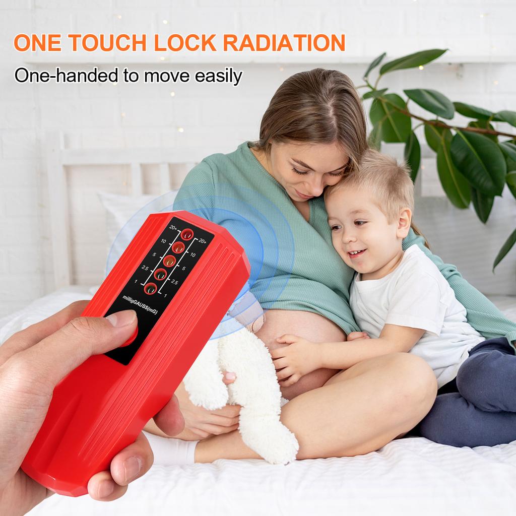 Portable Magnetic Field Detector 5 LED Radiation Tester Handheld Radio Frequency Field Tester for Electrical Instruments