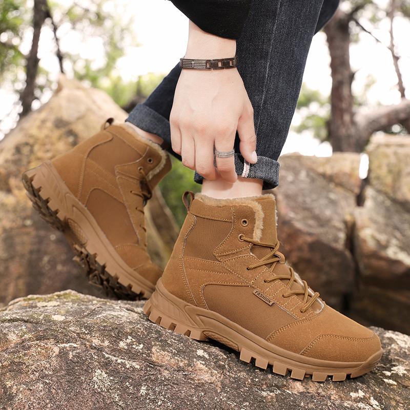 High-quality Men's Snow Boots Warm Plush Winter Boots Shoes Outdoor Snow Boots Non-slip Platform Shoes
