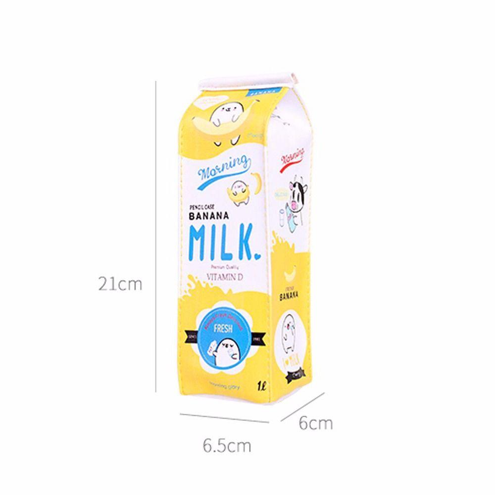 School Stationery Cartoon Morning Milk Waterproof Fruit Milk Carton Pen Bag Pencil Case Pencil Box