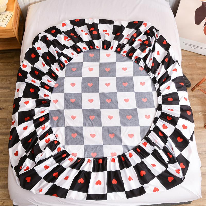 1Pc Fitted Sheet Print Bedsheets With Elastic Band Mattress Protector Soft Bed Cover Sabanas Para Cama Bed Linen (No Pillowcase)