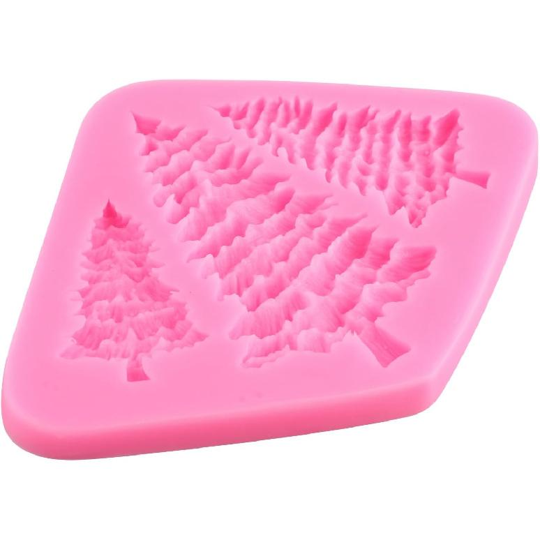 ZiXiang Christmas Tree Fondant Cake Silicone Mold For Xmas Birthday Party DIY Cake Decorating Cupcake Topper Polymer Clay Candy Chocolate Gum Paste