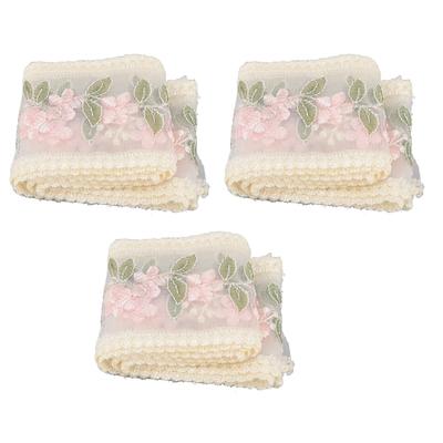 3 Pcs Lace Ribbon 3.54 Inch 2 Yard Floral Pattern Lace Trim for Crafts Headband Making Wedding