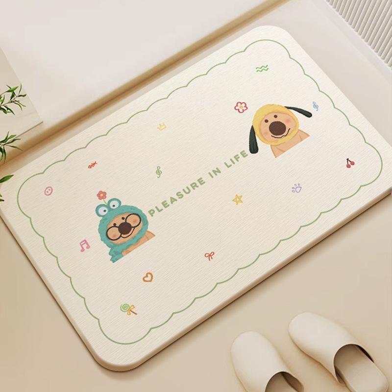 Diatom Mud Bath Moisture-wicking Mat Toilet Bathroom Toilet Door Area Slip-resistant Quick Drying Rug Durable Durable