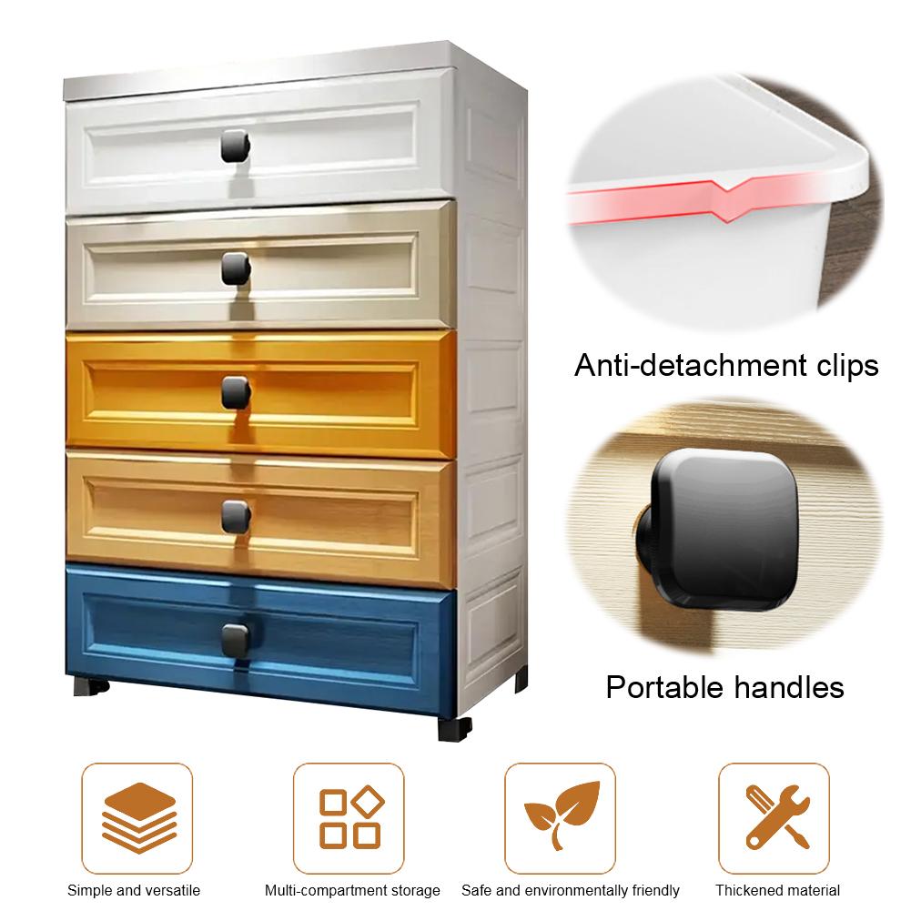 Drawers Chests with Wheels Storage Organizer End Table Side Table Night Stand for Bedroom Hallway Living Room Kids Room