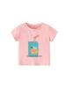 Girls' Summer Cartoon Print Round Neck T-Shirt
