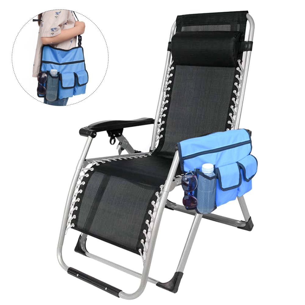 Outdoor Travel Bag Beach Chair Handy Pocket for Phones Cameras Tablets Books SunglassesBlue