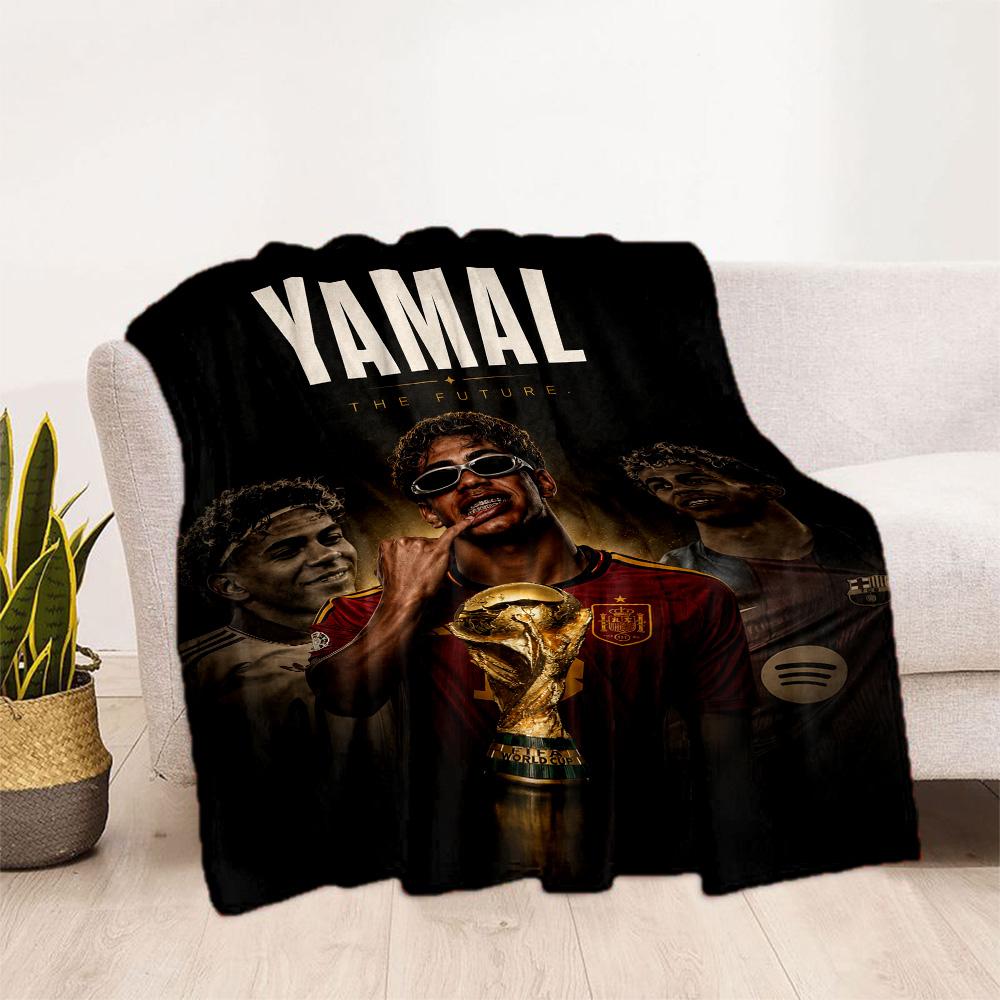 Lamine Yamal's Zukunfts-Fußball-Decke Ultra-Weich Toll für Bett Bürostuhl Büro für Alle Jahreszeiten Verspieltes Design Geburtstag Weihnachtsgeschenk Decke