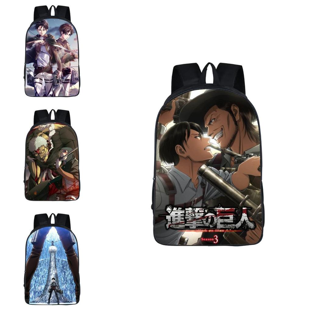 Stylish Anime Attack On Titan Zipper Backpack With Large Capacity For Students And Fans