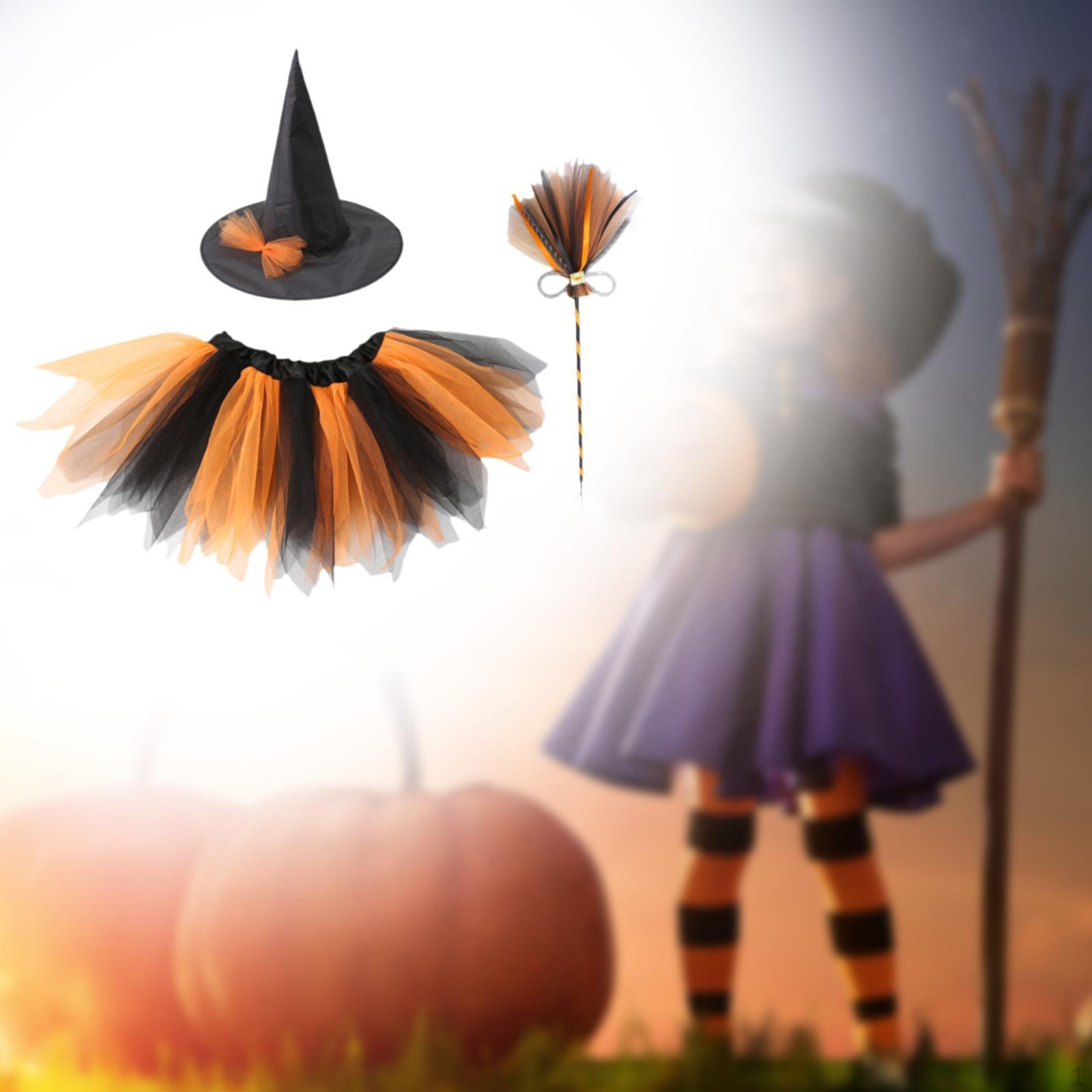 

Детский костюм ведьмы для девочек, ролевая игра, одеваемся для вечеринки, сценическое представление, декор Black and Orange