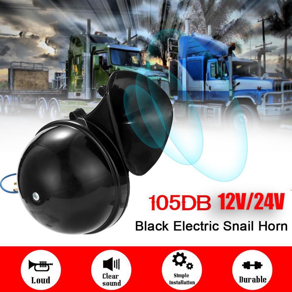 105Db Super Loud Electric Snail Horn Air Horn Raging Sound 12V/24V Waterproof Autohupe Car Horn For Motorbike Truck Boat Vehicle