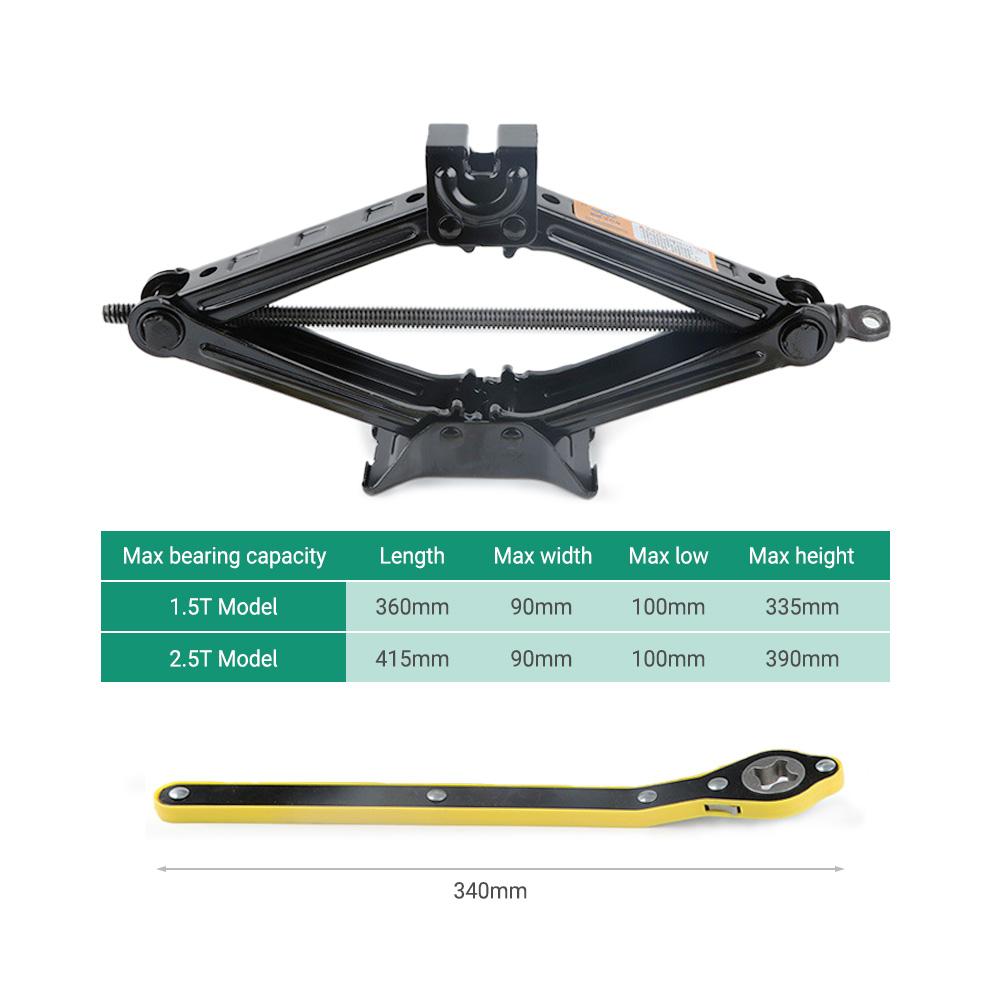 Macacos Manuais Mecânicos Tipo Tesoura Com Base Estabilizadora E Chave de Catraca Para Troca de Pneu de Carro/SUV E Reparo de Emergência na Estrada