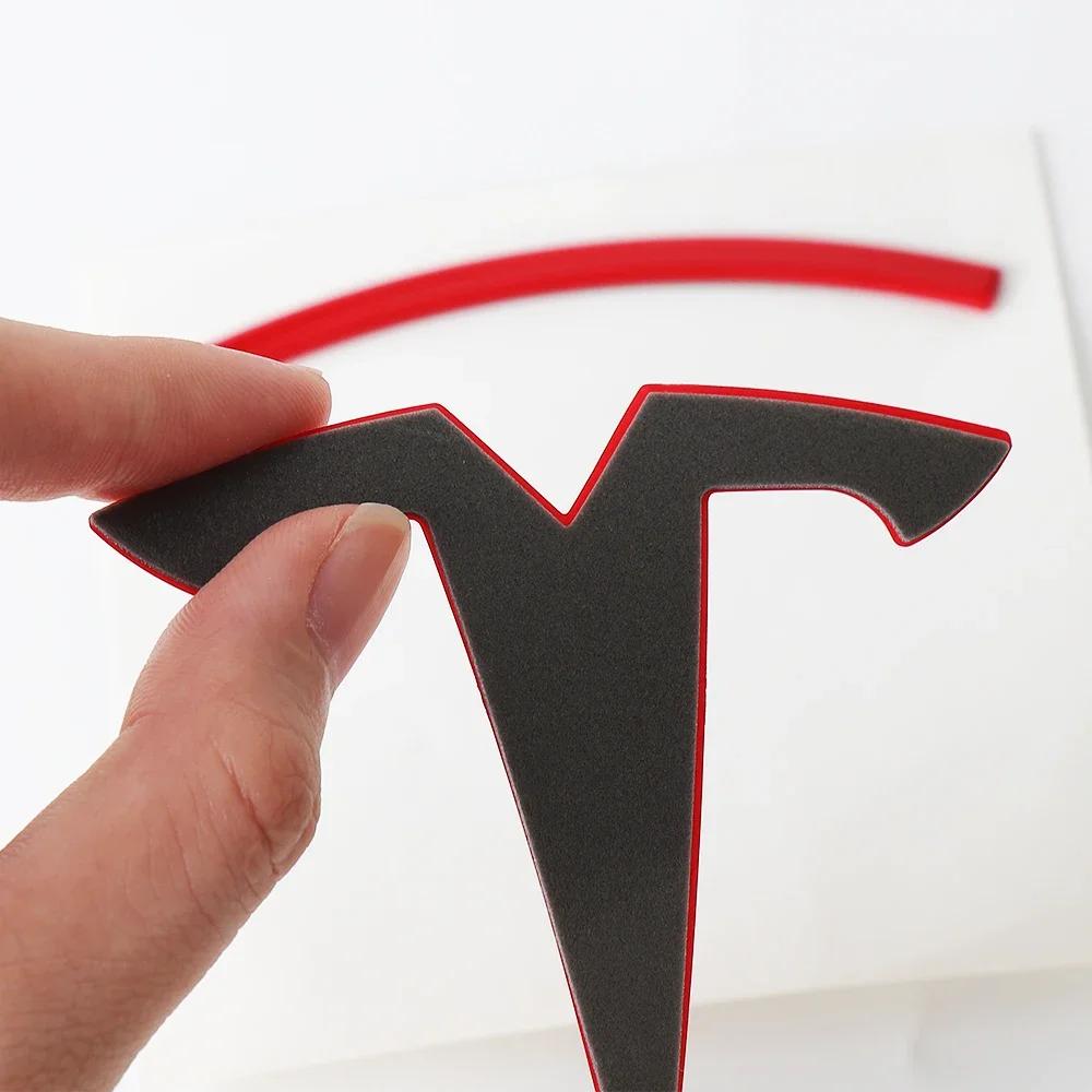 Car Sticker Tesla 1pcs ABS for Tesla Model 3 Mode Y Car Front Hood Logo Cover Emblem Sticker Styling Auto Body Rear Trunk Badge
