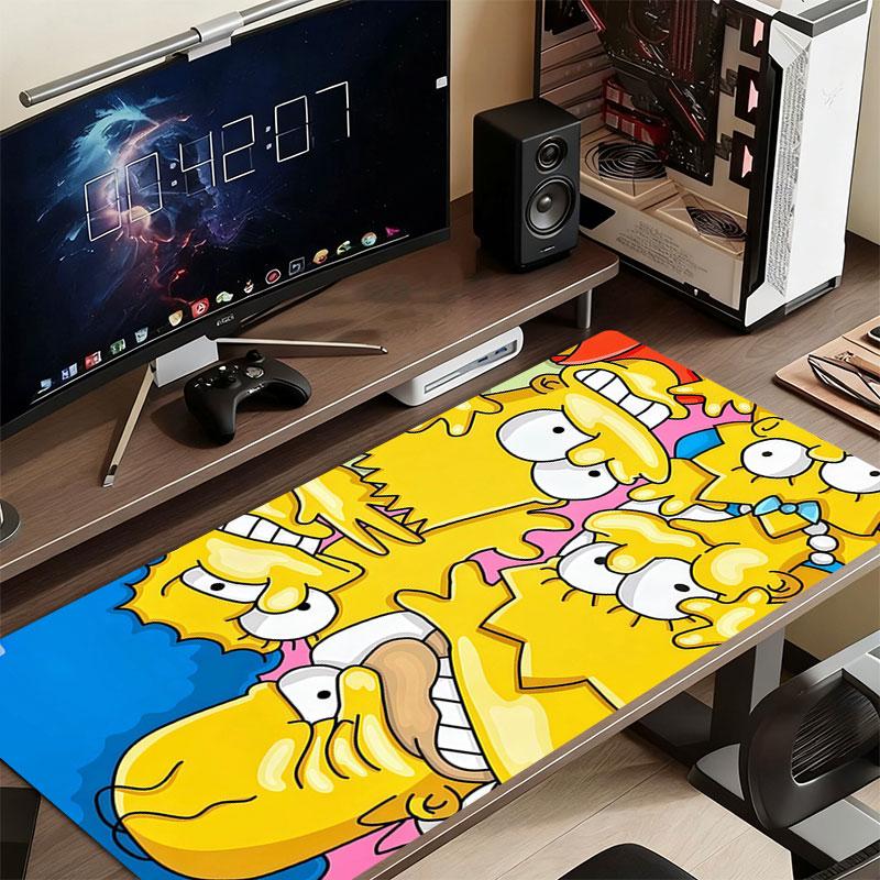 The Simpsons Cartoon Poster Mouse Pad, Large Gaming Desk Mat, Non-slip XXL Mousepad for Laptop & Tablet, Mini PC Playmat with Stitched Edges