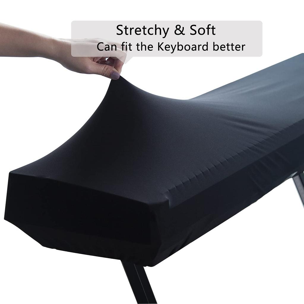 Mooson Piano Dust Cover for Small Locking Protects from Dust and Dirt 61-88 Keys, Weighted, Keyboard, Waterproof, Clasp, (61-76 Keys)