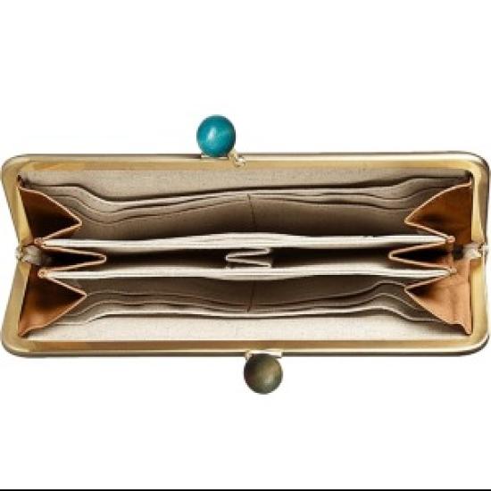 Juju Beck Clasp Purse Long Wallet 0331312 Camel [Box 21] &