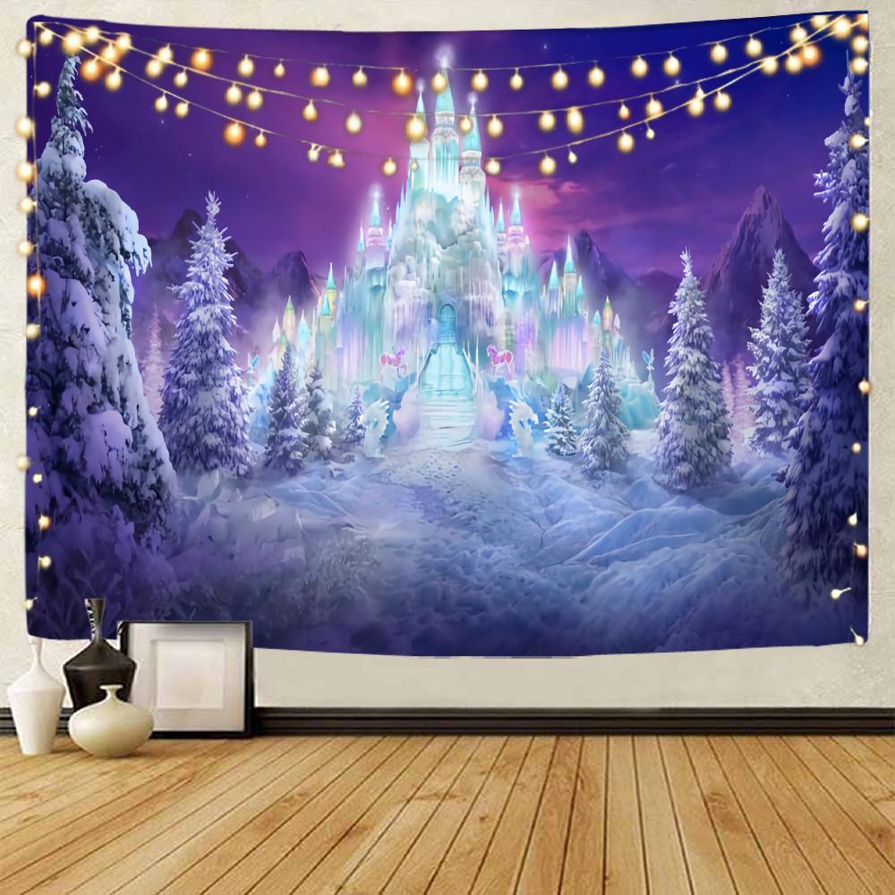 Christmas Tapestry Christmas Pine Forest Snow Decoration Tapestry Christmas Home Decor Tapestry Forest Snow Scenery