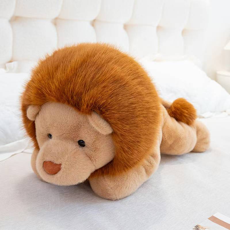 Ultima Bambola Leone Seduta e Sdraiata Kawaii Peluche Bambola Fatta a Mano Cartone Animato Anime Cuscino Carino Regalo di Compleanno per Bambini Bambola