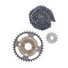 Metal Steel 420 14 Tooth H Hole 12x17mm Sprocket 36 Tooth Crankset 76 Link Chain Set for Bike
