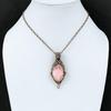Rosa Opal Anhänger Kupferdraht gewickelter Anhänger Edelstein Kupferschmuck Handgefertigt Designer Anhänger Drahtwicklung Rosa Opal Schmuck Anhänger Zum Geschenk