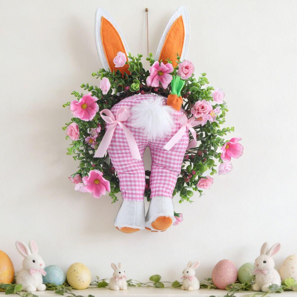 Realistic Design Bunny Bottom Wreath Reusable Material Realistic Wreath  Indoor Decoration