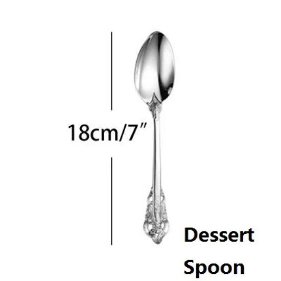 Silver Tableware Classic Silverware Stainless Steel Dinner Knife Fork Spoon Wedding Occasion Cutlery Xmas Western Dinnerware 1Pcs Vintage