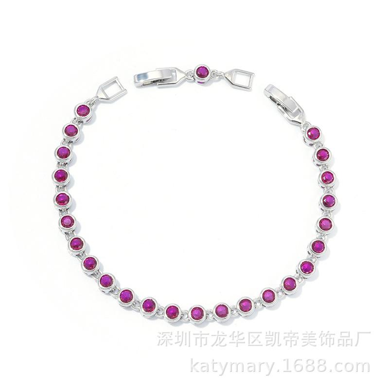 Pretty Girl Round Seamless Bottom Inlaid Zircon Bracelet Design Platinum-Plated Jewelry Women'S Jewelry Spot