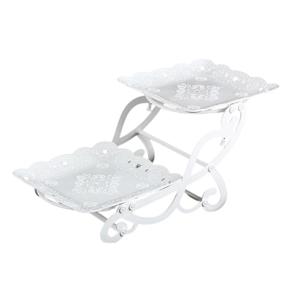 Cake Stand White Dessert Tray Snack Display Tray Bakeware Tabletop Display Stand for Candy Anniversary Banquet Tea Party
