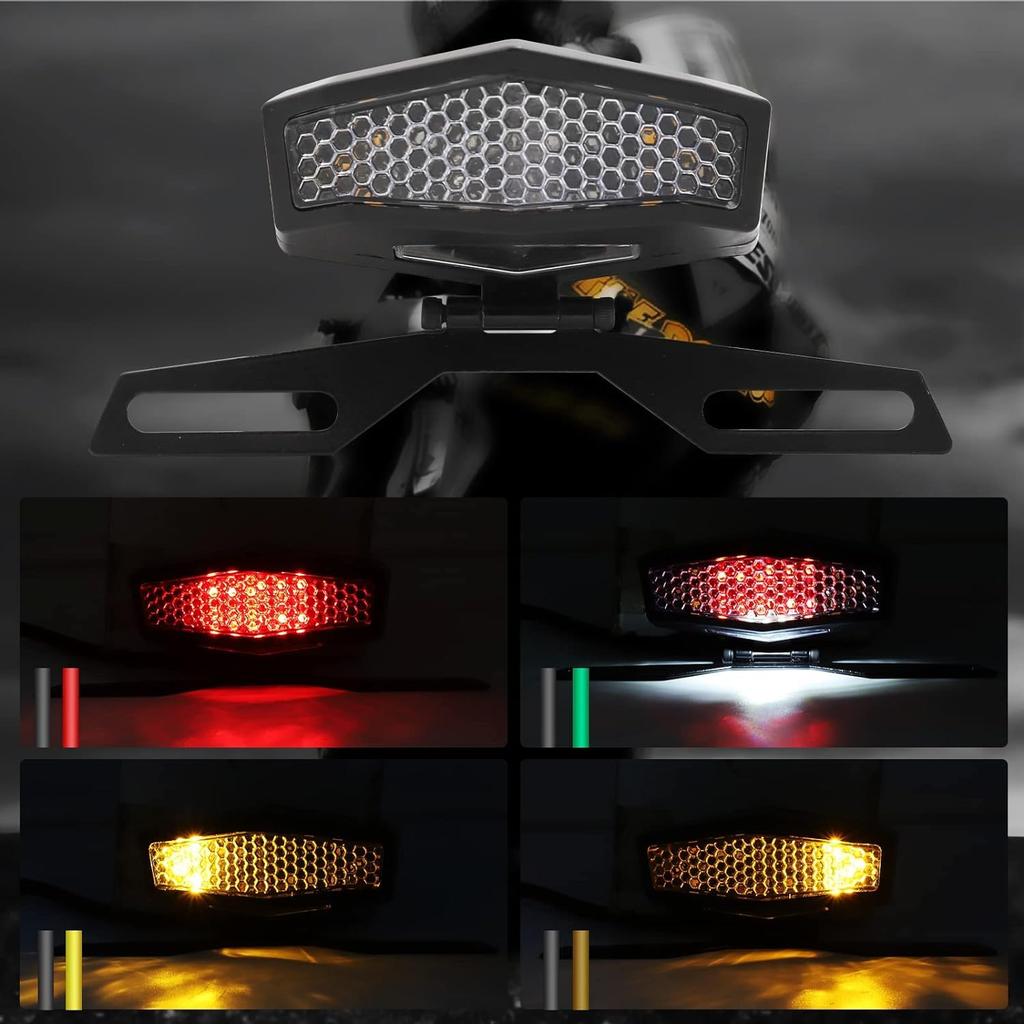 Ygmylandbb Motorcycle Tail Lamp Integrated LED DC12V Number Light Stay